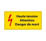 Panneau - Haute tension Danger de Mort - PVC - ISO 7010 297 x 105 mm
