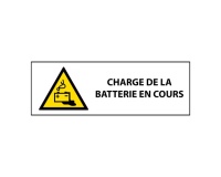 Panneau danger - Charge en cours de la batterie - W026 - ISO 7010 450 x 150 mm PVC 2 mm