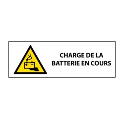 Panneau danger - Charge en cours de la batterie - W026 - ISO 7010 297 x 105 mm Vinyle