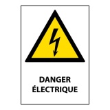 Panneau Danger électrique - W012 – Conforme norme ISO EN 7010 PVC double face à suspendre A3
