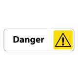 Panneau pictogramme Danger - Signalétique d'information Alu 250 x 80 mm Argent