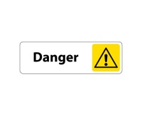 Panneau pictogramme Danger - Signalétique d'information PVC 150 x 47 mm Blanc