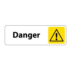 Panneau pictogramme Danger - Signalétique d'information PVC 150 x 47 mm Blanc