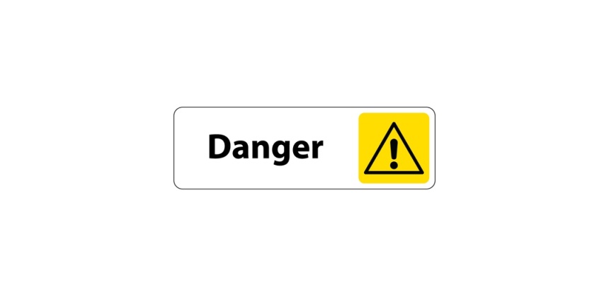 Panneau pictogramme Danger - Signalétique d'information PVC 150 x 47 mm Blanc