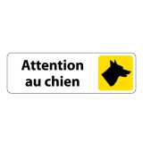 Panneau "Attention au chien" Aluminium brossé 250 x 80 mm Argent