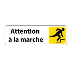 Panneau adhésif - Attention à la marche Trébuchement - ISO 7010