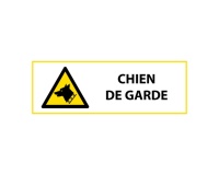 Signalétique de danger - Picto Chien de garde - W013 - ISO 7010 450 x 150 mm PVC 2 mm