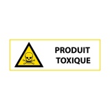 Signalétique de danger - Picto Produit toxique - W002 - ISO 7010 297 x 105 mm Vinyle Souple Autocollant