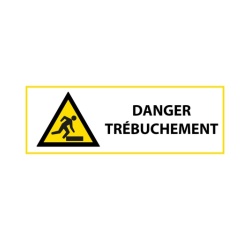 Signalétique de danger - Pictogramme Trébuchement - W007 - ISO 7010 297 x 105 mm Vinyle Souple Autocollant