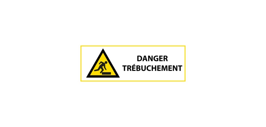 Signalétique de danger - Pictogramme Trébuchement - W007 - ISO 7010 297 x 105 mm Vinyle Souple Autocollant