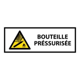 Panneau de sécurité - Danger bouteille pressurisée - Horizontal 450 x 150 mm PVC 2 mm
