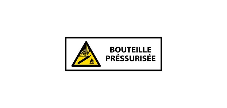 Panneau de sécurité - Danger bouteille pressurisée - Horizontal
