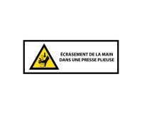 Panneau danger - Écrasement main presse plieuse - W030 - ISO 7010