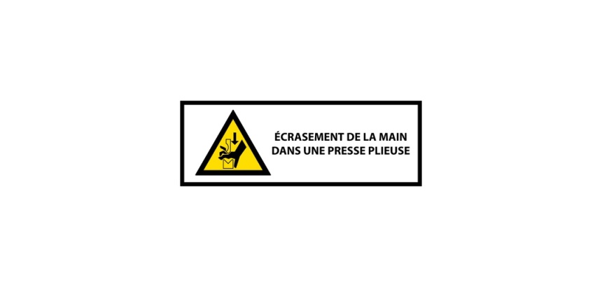 Panneau danger - Écrasement main presse plieuse - W030 - ISO 7010