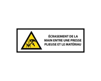 Panneau Danger – Écrasement main presse plieuse – Signalétique