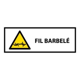 Signalétique de danger - Picto Fil barbelé - W033 - ISO 7010 450 x 150 mm PVC 2 mm