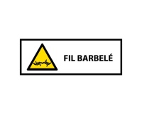 Signalétique de danger - Picto Fil barbelé - W033 - ISO 7010 450 x 150 mm PVC 2 mm