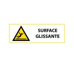 Panneau de danger - Picto Surface glissante - W011 - ISO 7010 297 x 105 mm Vinyle Souple Autocollant