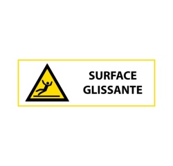Panneau de danger - Picto Surface glissante - W011 - ISO 7010 297 x 105 mm Vinyle Souple Autocollant