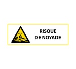 Signalétique de danger - Picto Risque de noyade - W167 - ISO 7010 297 x 105 mm Vinyle Souple Autocollant