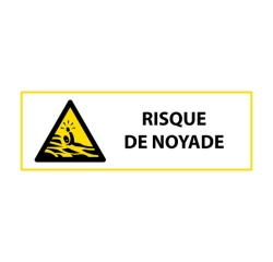Signalétique de danger - Picto Risque de noyade - W167 - ISO 7010 297 x 105 mm Vinyle Souple Autocollant