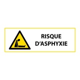 Panneau d'obligation "Risque d'asphyxie " ISO 7010 - W041 450 x 150 mm PVC 2 mm