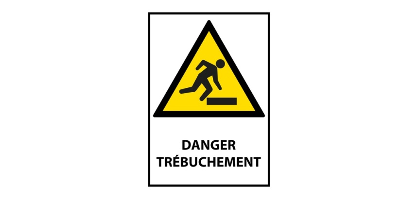 Panneau danger - Danger Trébuchement - W007 - ISO EN 7010