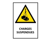 Panneau danger - Charges suspendues - W015 - ISO EN 7010 PVC 2 mm A4