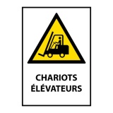 Panneau Danger - Chariots élévateurs - W014 - ISO 7010 PVC dos adhésif A5