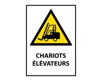 Panneau Danger chariots élévateurs W014 conforme ISO 7010
