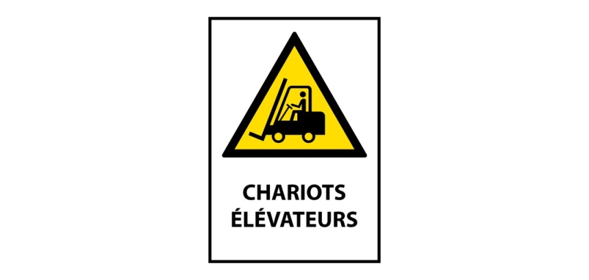Panneau Danger chariots élévateurs W014 conforme ISO 7010