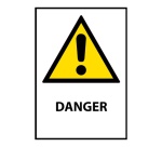 Panneau de danger universel – W001 – Norme ISO EN 7010 sécurité Vinyle Souple Autocollant A5