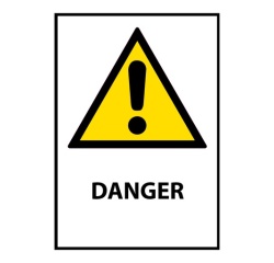 Panneau de danger universel – W001 – Norme ISO EN 7010 sécurité Vinyle Souple Autocollant A5