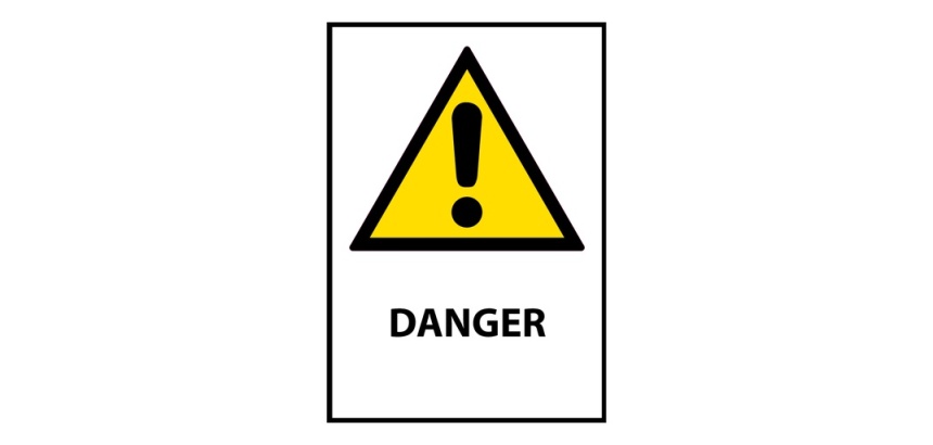 Panneau de danger universel – W001 – Norme ISO EN 7010 sécurité Vinyle Souple Autocollant A5