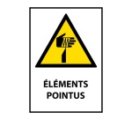 Panneau de danger - Eléments pointus - W022 - ISO EN 7010