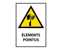 Panneau de danger - Eléments pointus - W022 - ISO EN 7010 PVC 2 mm A4