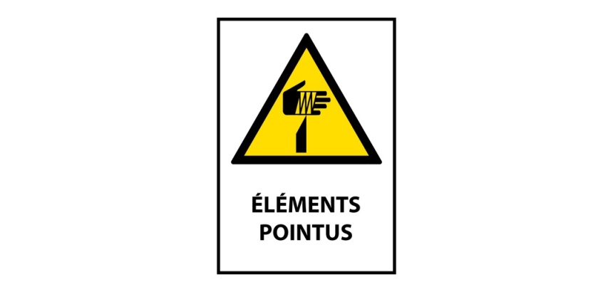 Panneau de danger - Eléments pointus - W022 - ISO EN 7010