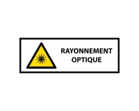 Panneau de danger - Rayonnement optique - W027 - horizontal 450 x 150 mm PVC 2 mm