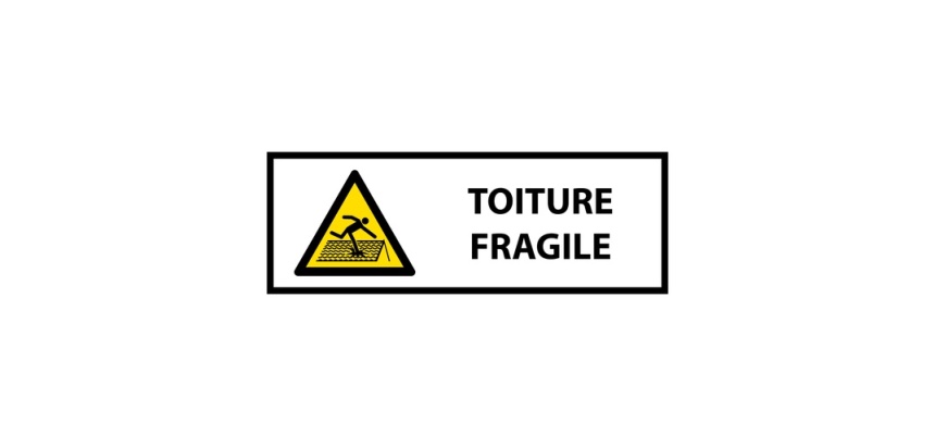 Panneau de danger - Toiture fragile - W036 - horizontal