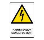 Panneau danger - Haute Tension Danger de Mort - W012 - ISO 7010 Vinyle Souple Autocollant A5