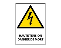 Panneau danger - Haute Tension Danger de Mort - W012 - ISO 7010 PVC à visser A3
