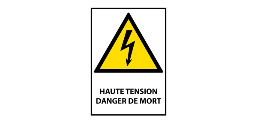 Panneau danger - Haute Tension Danger de Mort - W012 - ISO 7010