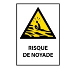 Panneau danger - Risque de Noyade - W167 - Norme ISO EN 7010 Vinyle Souple Autocollant A5