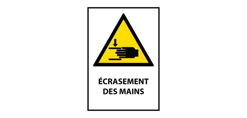 Panneau danger - Écrasement des mains - W024 - Norme ISO 7010