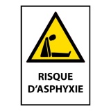 Panneau d'obligation 'Risque d'asphyxie" - ISO 7010 - W041 PVC 2 mm A3