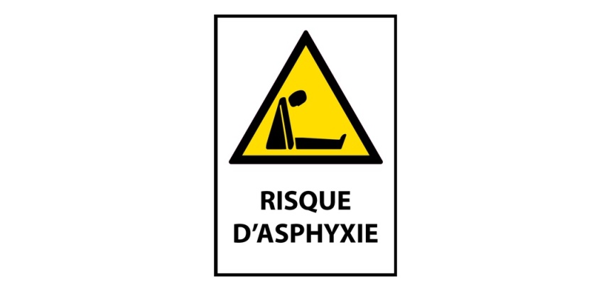 Panneau Danger Risque d'asphyxie W041 conforme ISO 7010