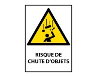 Signalétique de danger - Chute d'objets - W035 - ISO 7010 PVC dos adhésif A5