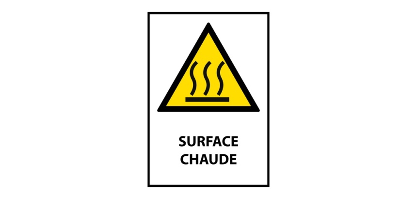 Signalétique de danger - Surface chaude - W017 - ISO 7010 Vinyle Souple Autocollant A5