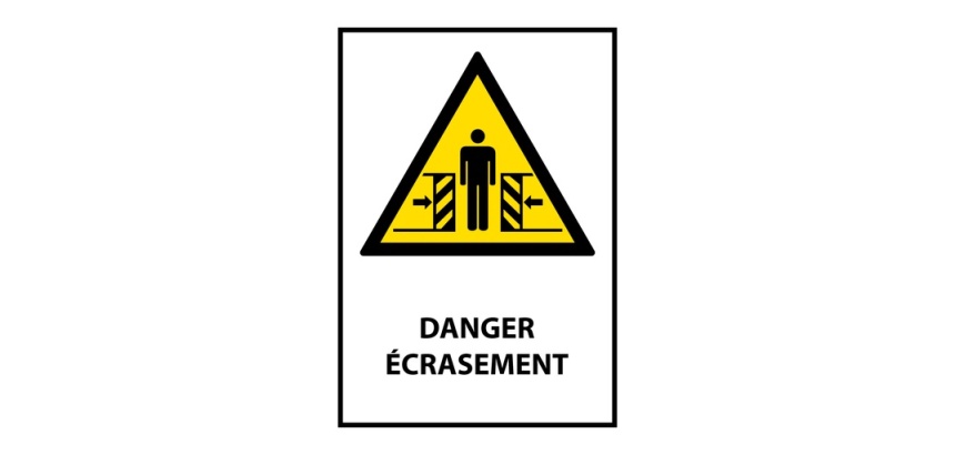 Panneau sécurité - W019 – Danger d’écrasement – ISO EN 7010