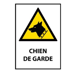 Signalétique W013 – Panneau danger chien de garde – ISO 7010 Vinyle Souple Autocollant A5